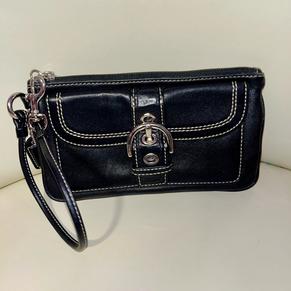 Coach Black Wristlet Clutch